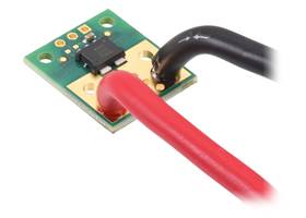 ACS72981 Current Sensor Compact Carrier with wires soldered directly to the board.