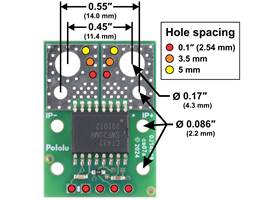 CT432/CT433 TMR Current Sensor Compact Carrier basic hole dimensions.