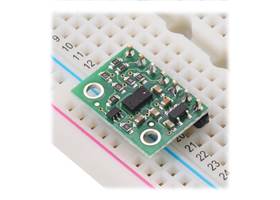 VL53L4CD Time-of-Flight Distance Sensor Carrier in a breadboard.