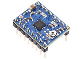 A5984 Stepper Motor Driver Carrier, Adjustable Current, Blue Edition (Soldered Header Pins).