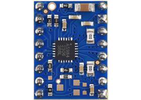 A5984 Stepper Motor Driver Carrier, Fixed 1.5A@5V / 1A@3.3V, Blue Edition (Soldered Header Pins), top view.