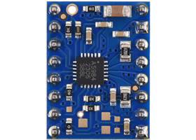 A5984 Stepper Motor Driver Carrier, Fixed 1A@5V / 660mA@3.3V, Blue Edition (Soldered Header Pins), top view.