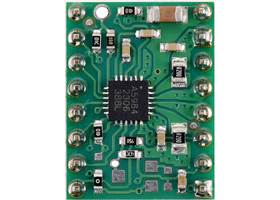 A5984 Stepper Motor Driver Carrier, Fixed 750mA@5V / 500mA@3.3V (Soldered Header Pins), top view.