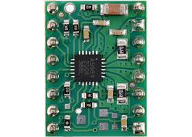 A5984 Stepper Motor Driver Carrier, Fixed 500mA@5V / 330mA@3.3V (Soldered Header Pins), top view.