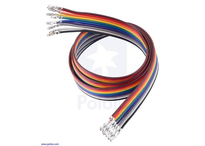 Ribbon Cable with Pre-Crimped Terminals 10-Color F-F 24 (60 cm)